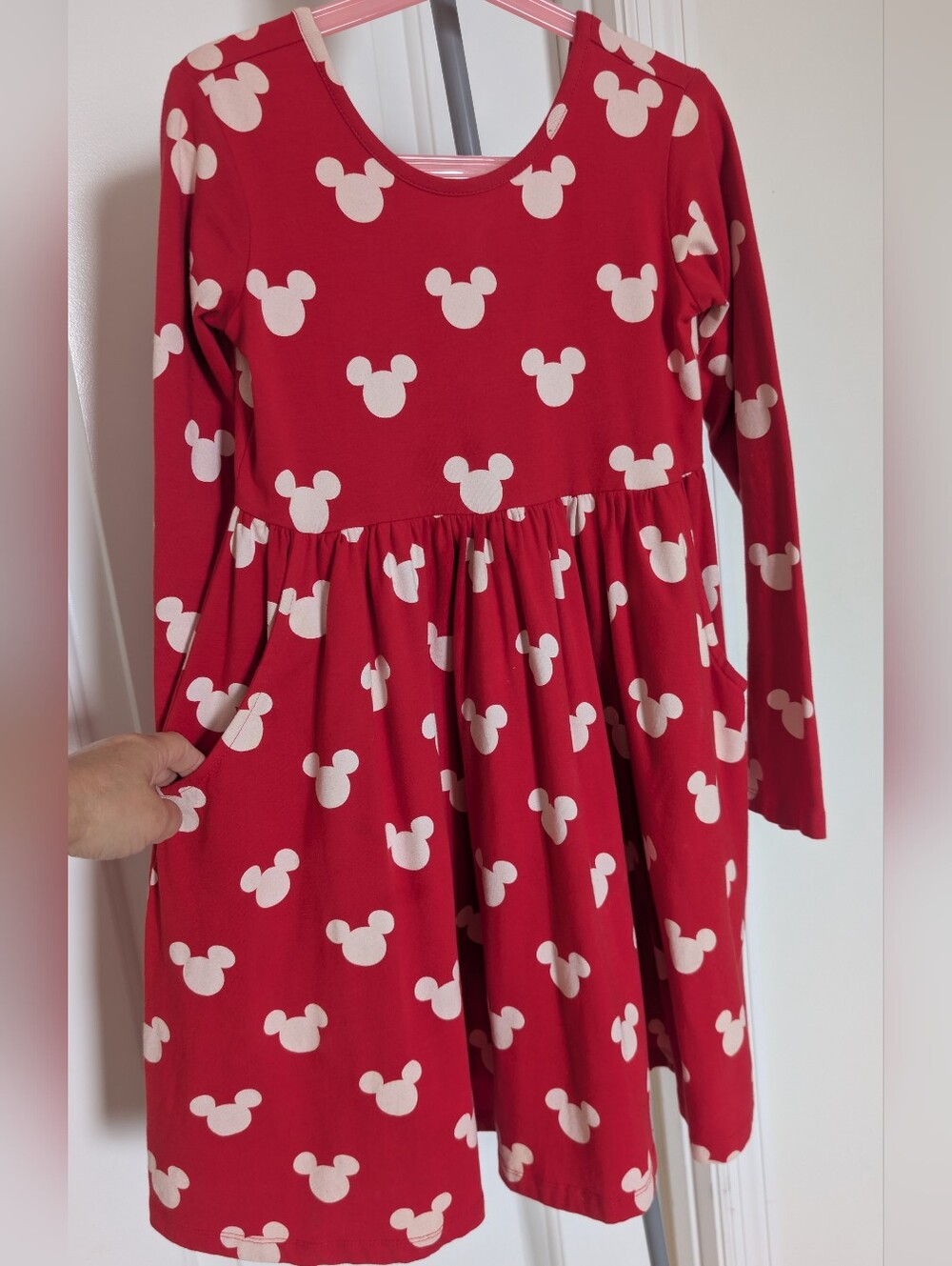 Hanna Andersson Red Dress with pockets with Mouse Pattern Size US 8